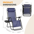 NEWBULIG Zero Gravity Chair Set of 4, Lounge Chair Folding Portable Adjustable - Image 7