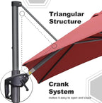 PURPLE LEAF 9' X 11.5' Square Cantilever Umbrella Patio Umbrella - Image 6