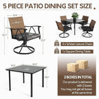 5-Piece Patio Dining Set for 4，Outdoor Dining Set - Image 3
