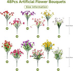 Alupssuc 48 Bundles Artificial Flowers - Image 3