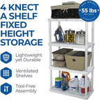 Gracious Living 4 Pack Light Duty Storage Shelves, Knect-A-Shelf 4-Shelf - Image 4