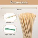 50PCS Bamboo Plant Stakes, 18Inch Natural Bamboo Sticks Garden Stake, - Image 2