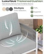 Aluminum Outdoor Sofa Armchair, HDPE Rope Patio Couch - Image 6