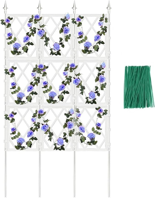 5.25FT Metal Pipe Trellis for Climbing Plants Outdoor, Garden Wall White Trellis by WellSign