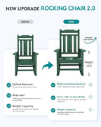 SERWALL Outdoor Rocking Chair Set of 4, Patio Rocking Chairs Set, HDPE Rocking - Image 4