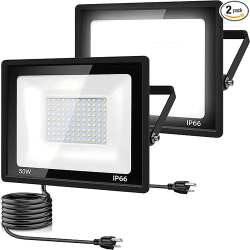 2Pack LED Flood Light Outdoor, 50W LED Work Light 5500lm by garageangle