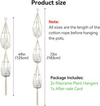 USLAI Macrame Plant Hanger Indoor Outdoor, Fits 4 to 8 Inch Pots, Strong - Image 3