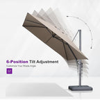 PURPLE LEAF Patio Umbrella 9' X 9' Rectangle Cantilever Umbrella Large Aluminum - Image 7