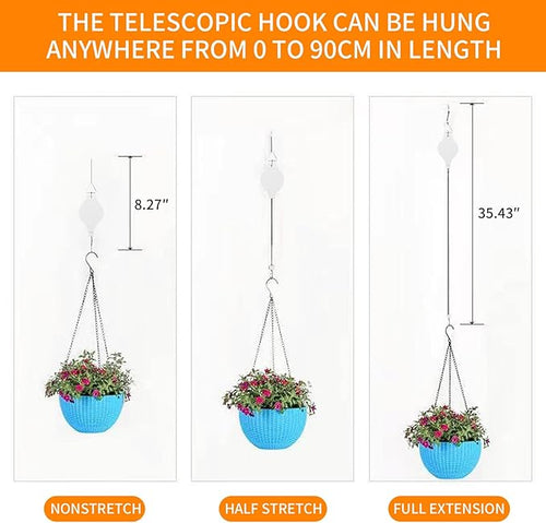 5PCS Adjustable Retractable Plant Pulley Hangers - Image 2
