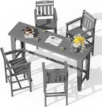 Ciokea Outdoor Bar Height Table Set of 5, Heavy-Duty All-Weather HDPE Patio Bar by CIOKEA