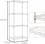 4 Tiers Shelf Metal Storage Shelves Wire Rack Closet Organizers - Image 3
