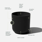 Veradek Round Black Plastic Planter Pots - Image 2