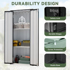Aoxun 2.5’x1.5’ Outdoor Storage Cabinet, Outdoor Metal Storage Shed - Image 5
