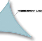 SUNNY GUARD Waterproof Sun Shade Sail 10' x 10' x 14' Sky Blue Triangle UV - Image 4