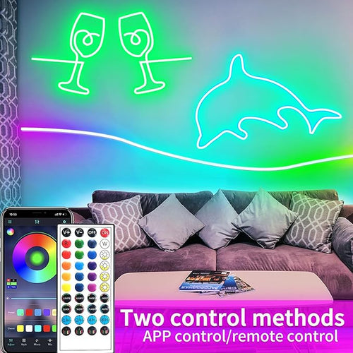 100ft LED neon Lights with Remote APP Control IP65 Waterproof Flexible Neon LED - Image 2
