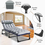 ABORON 2PK Heavy Duty Tanning Chair, 5-Gear Outdoor Folding Chaise Lounge Chair - Image 6