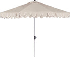 SAFAVIEH 9ft Outdoor Patio Umbrella, Auto Crank Tilt, UV Resistant by SAFAVIEH