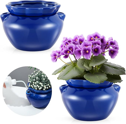 2 Sets African Violet Pots 7.5 Inch Self Watering Pot by Sunnychicc