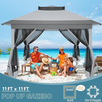 COBIZI 11x11 Pop Up Gazebo Canopy Tent Easy Up Outdoor Gazebo Waterproof - Image 4