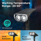 Consciot Solar Spotlights Outdoor, IP67 Waterproof 2-in-1 Solar Spot Lights - Image 3