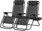 Nazhura Set of 2 Relaxing Recliners Patio Chairs Adjustable Steel Mesh Zero by NazhuraGoodCompanionAtHome