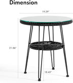 Furniture of America Ysar Boho 19-inch Round Coffee Table Outdoor - Image 3