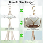 USLAI Macrame Plant Hanger Indoor Outdoor, Fits 4 to 8 Inch Pots, Strong - Image 2
