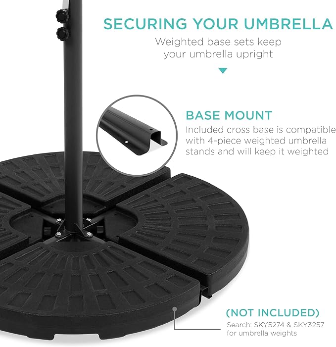 Best Choice Products 10ft Offset Hanging Market Patio Umbrella w/Easy Tilt - Image 5
