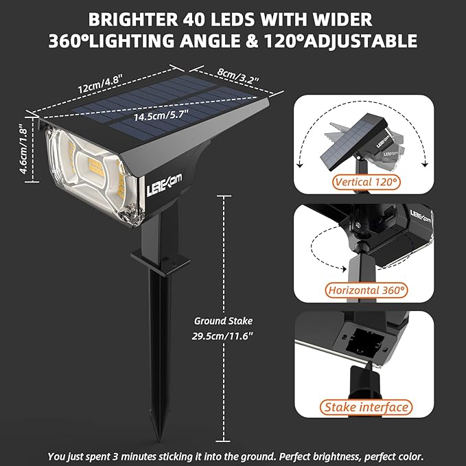3 Brightness Modes Solar Outdoor Lights - Image 6