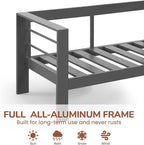 Solaste Outdoor Loveseat Aluminum Patio Furniture Sofa, All-Weather Metal - Image 2