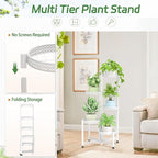 iDavosic.ly Plant Stand Indoor Outdoor, 5 Tier Corner Metal Flower Display - Image 4
