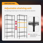 BestOffice Adjustable Wire Shelving Storage Shelves Heavy Duty Shelving Unit - Image 5