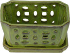 W&W Orchid Pot with Holes and Saucer - Image 3