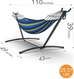 Double Hammock with Space-Saving Steel Stand, 2 Person Heavy-Duty Hammock - Image 6