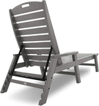POLYWOOD NCC2280GY Nautical Arms Chaise, Slate Grey - Image 4