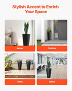 VEVOR Set of 2 Tall Planter for Outdoor Indoor Plants 24inch, Tall Taper Flower - Image 5