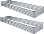2 Pack 12x2x1FT Galvanized Raised Garden Bed Kit, Outdoor Metal Planter Box - Image 8