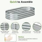 zizin 2 Pack Oval Galvanized Raised Garden Bed Kit 6x3x1ft Large Metal Planter - Image 7