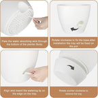 Plant Pots 10/9/8/7.5/7 Inch Self Watering Pots, Plastic Flower Pots, Nursery - Image 2