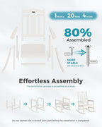 Ciokea Oversized Outdoor Rocking Chairs Set of 3, 380lbs Heavy-Duty Large Patio - Image 9