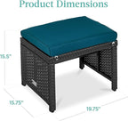 Best Choice Products Set of 2 Wicker Ottomans, Additional Seating, Side Table - Image 7