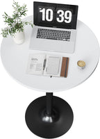 Flamaker Round Bistro Pub Table Modern Style Metal Base MDF Top Cocktail Bar - Image 4