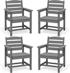 SERWALL Outdoor Dining Chairs Set of 4, All-Weather HDPE Patio Chair by SERWALL