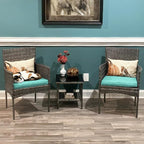 FDW | 3-Piece Patio Furniture Set | Gray & Blue | Outdoor Wicker Furniture - Image 7