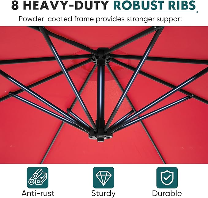 OLIXIS 9.7FT Offset Patio Umbrella - Image 4