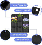 9 Pockets Hanging Planter Bags, Hanging Vertical Wall Mounted Plant Planting - Image 4
