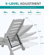 SERWALL Patio Chaise Lounge Chair Set of 2, Poly Lounge Chair - Image 3