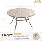 VICLLAX Round Patio Table with Adjustable Umbrella Hole - Image 3