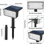 T-SUN Solar Spot Lights Outdoor, 4 Pack 49LED Landscape Spotlights, 2 Lighting - Image 6