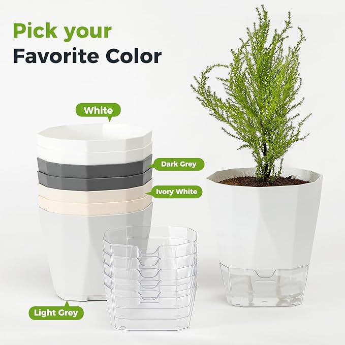 2 Pack Self Watering Pots for Indoor Plants, 8.4 Inches Self Watering Planters - Image 8